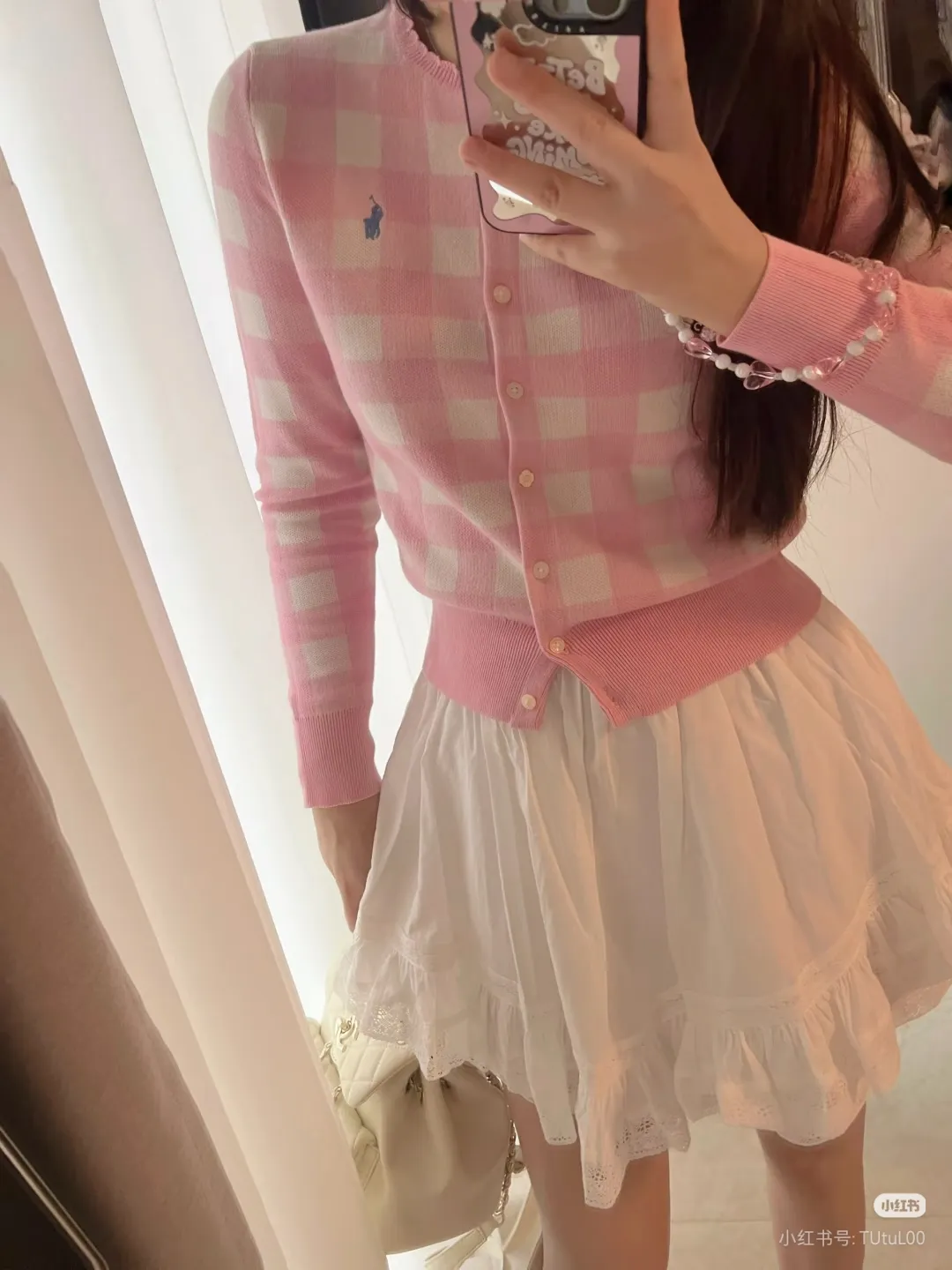P184 RALPH LAUREN Ralph Lauren six-color classic small label embroidery plaid long-sleeved chain knitted sweater girls top Color: Pink Yellow Gray Red Blue Black Size: S M L Material: Cotton Weight: 450g